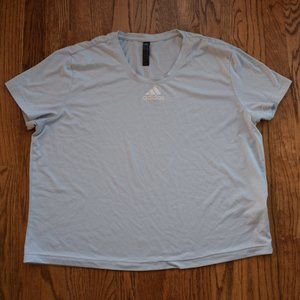 adidas Women's Blue Cropped T-Shirt, size XL